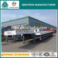 Cheap Flat Low Bed Semi Trailer with 12 Tyres for Transport Large Equipment